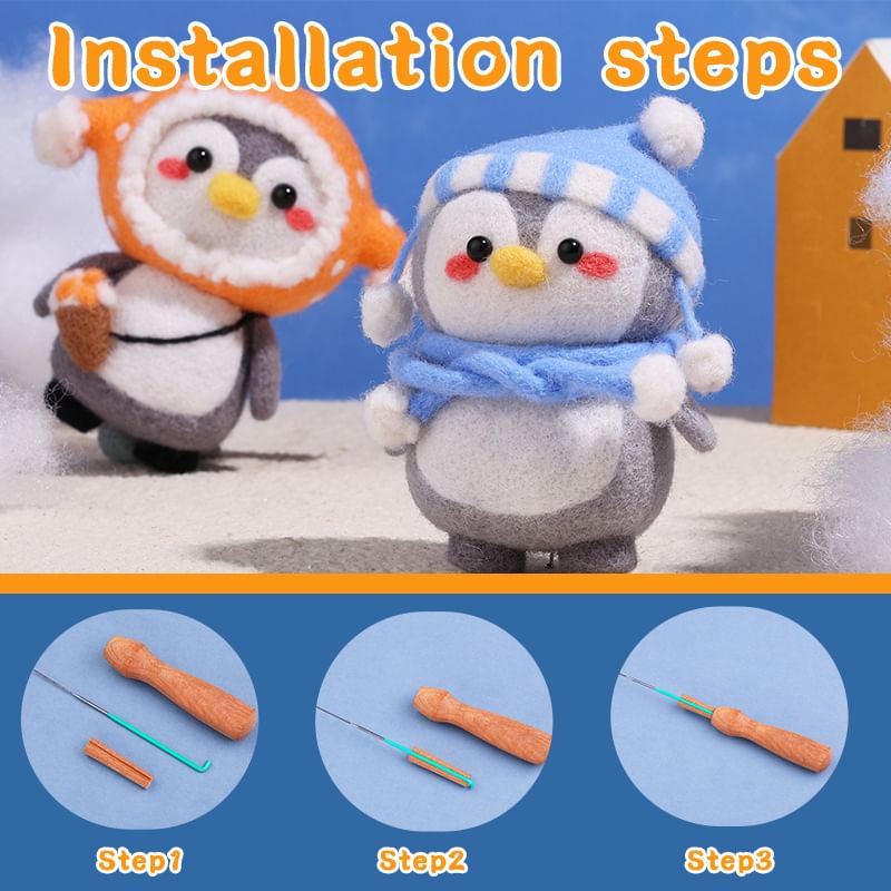 Miumi - Pinguïn DIY naaldviltset (verschillende ontwerpen)