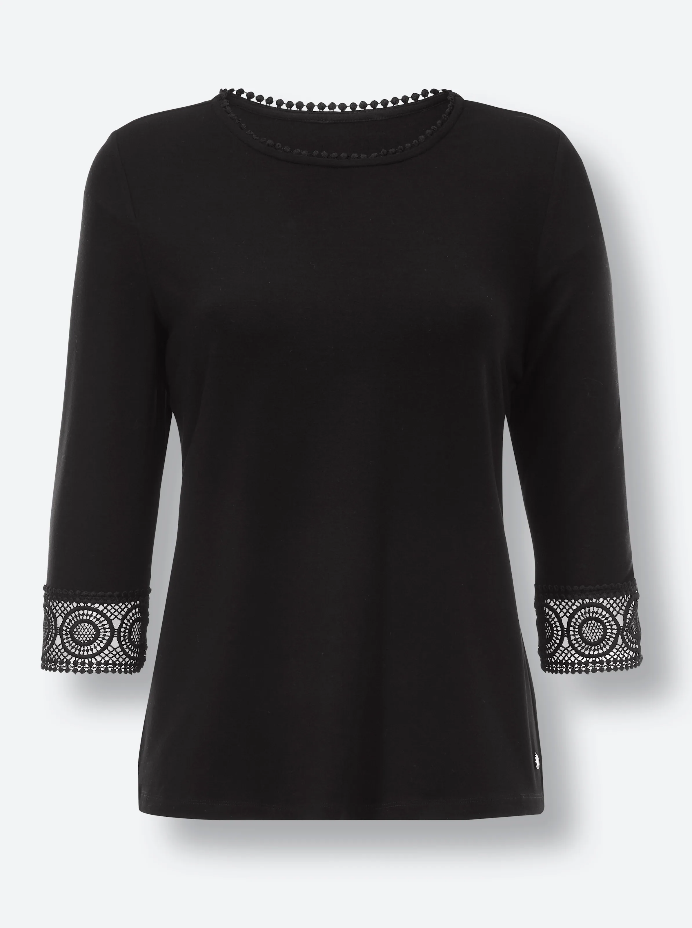 CREATION L PREMIUM Lyocell-Shirt in schwarz