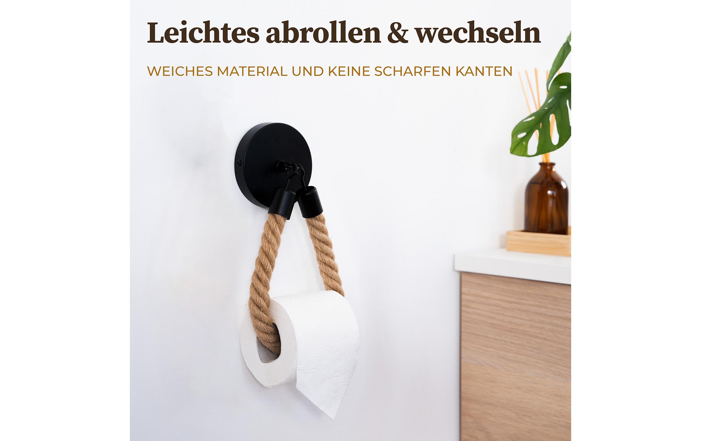 Toilettenpapierhalter Nature/SchwarzSeil-WC Papierhalter