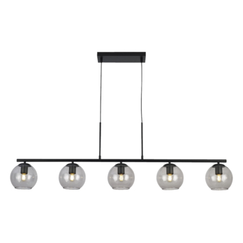 Hanglamp Esfera 5-lichts zwart 130cm x Ø16cm