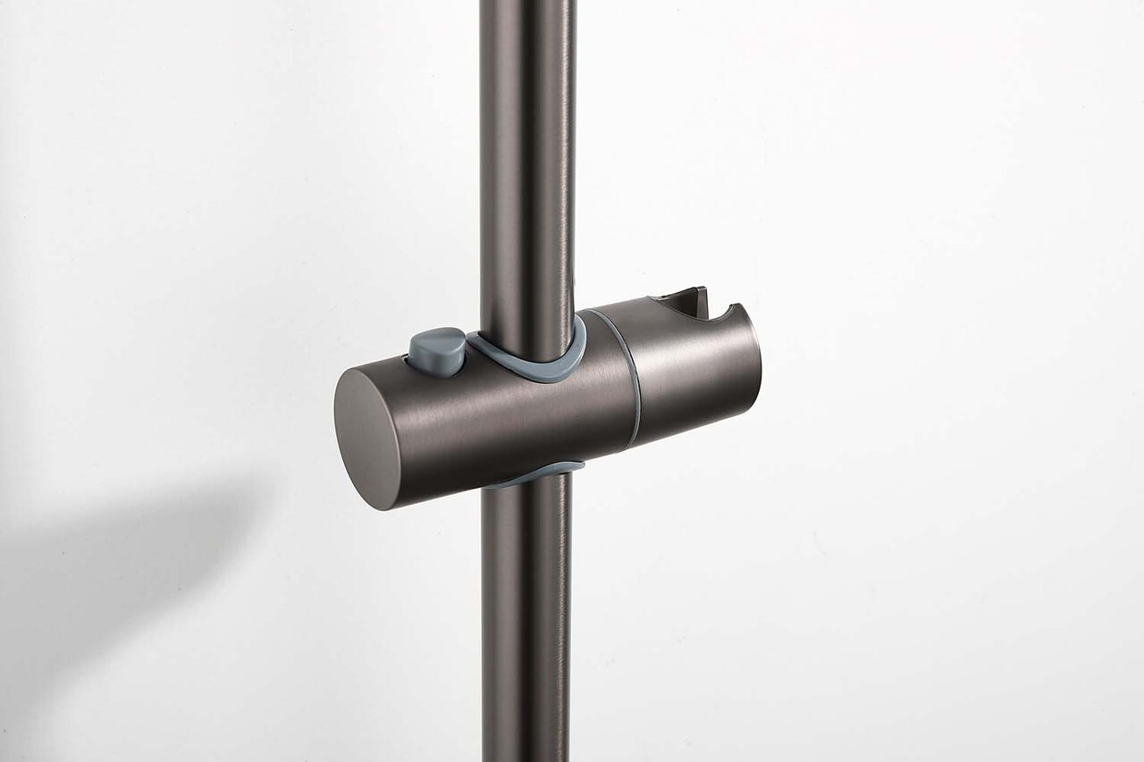 Saniclear Iron doucheset met thermostatische kraan, handdouche en glijstang verouderd ijzer - gunmetal