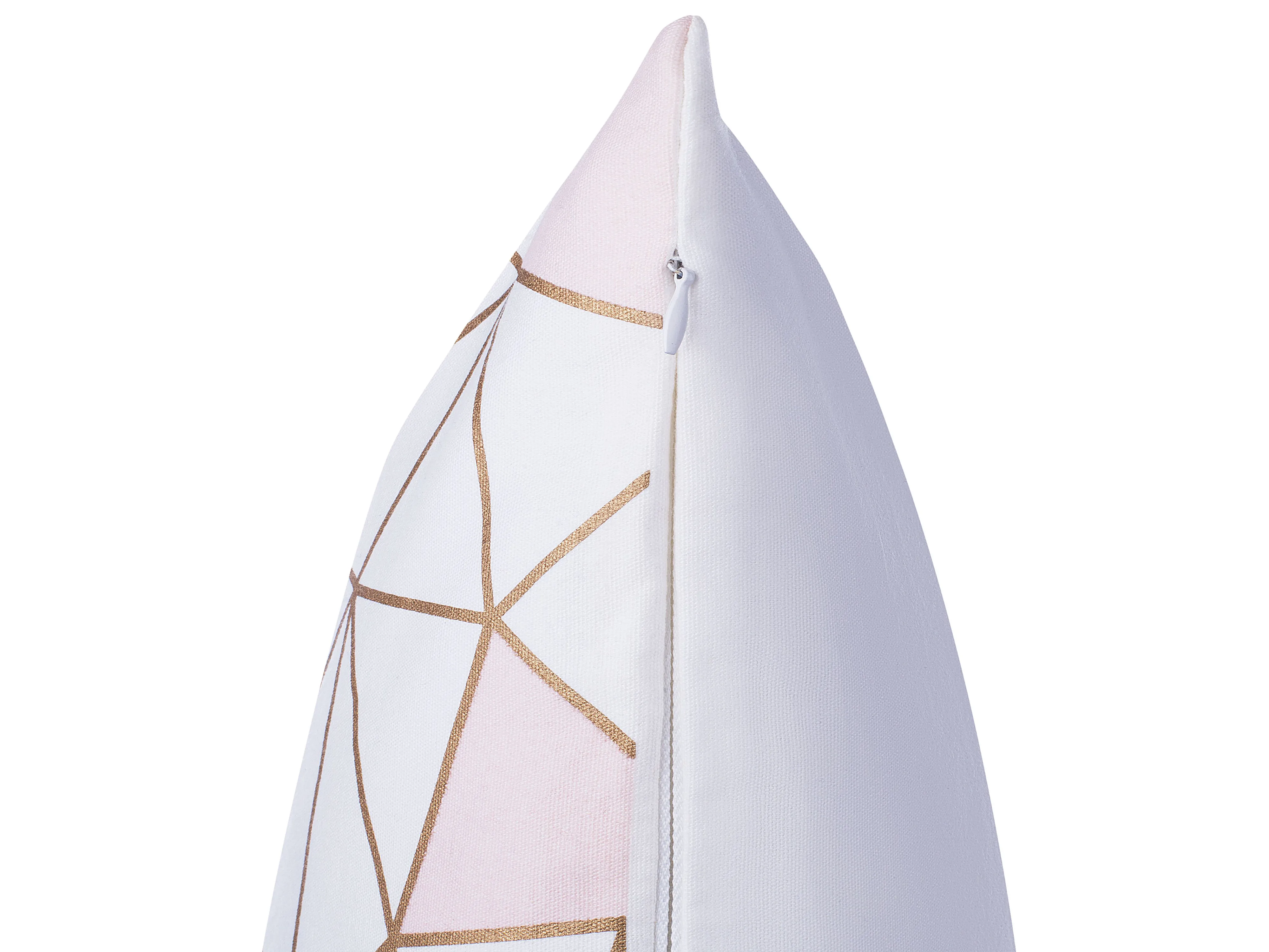 Set van 2 sierkussens CLARKIA Katoen 45 x 45 cm Roze geometrisch patroon
