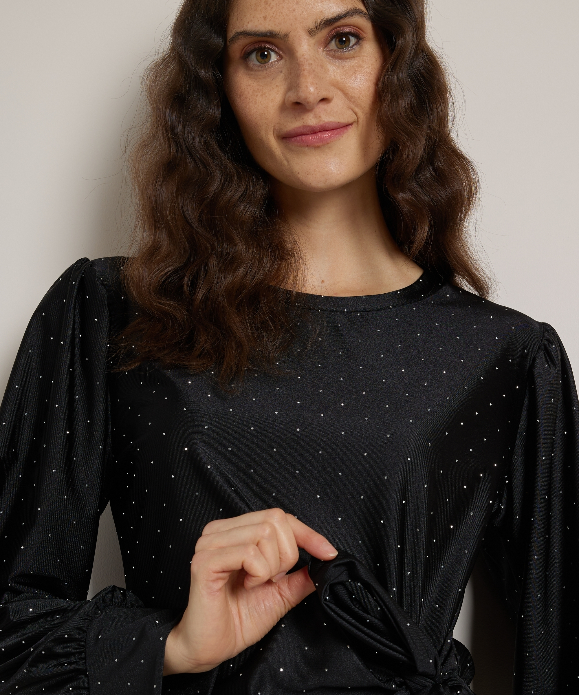 glitter top met strik