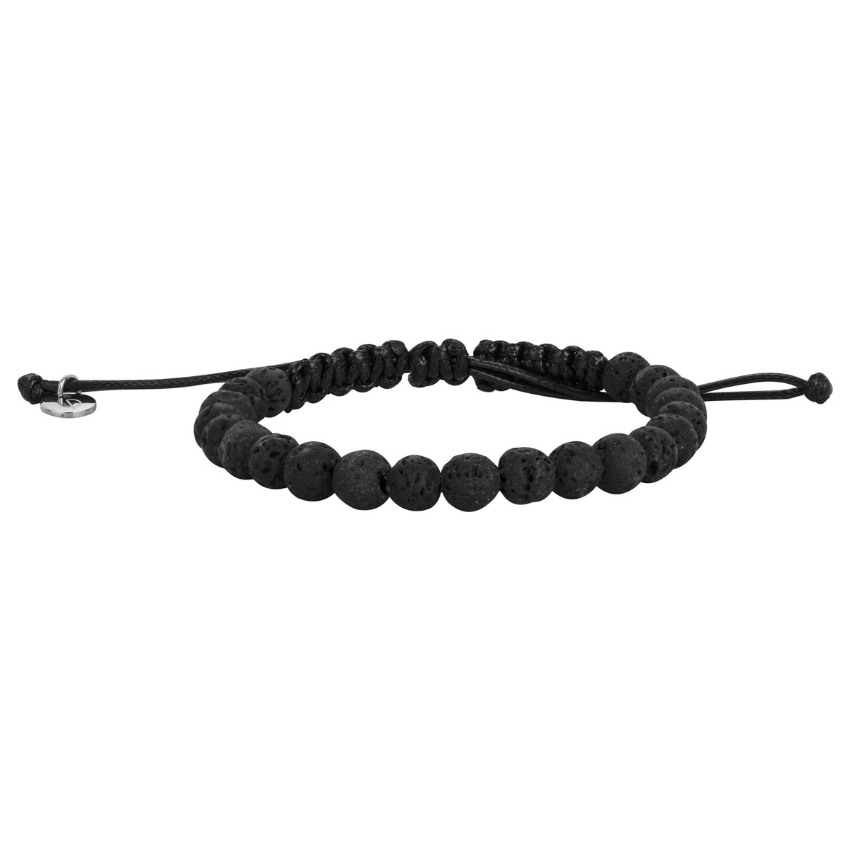 Bracelet souple Hector en Acier 316L avec lave noir