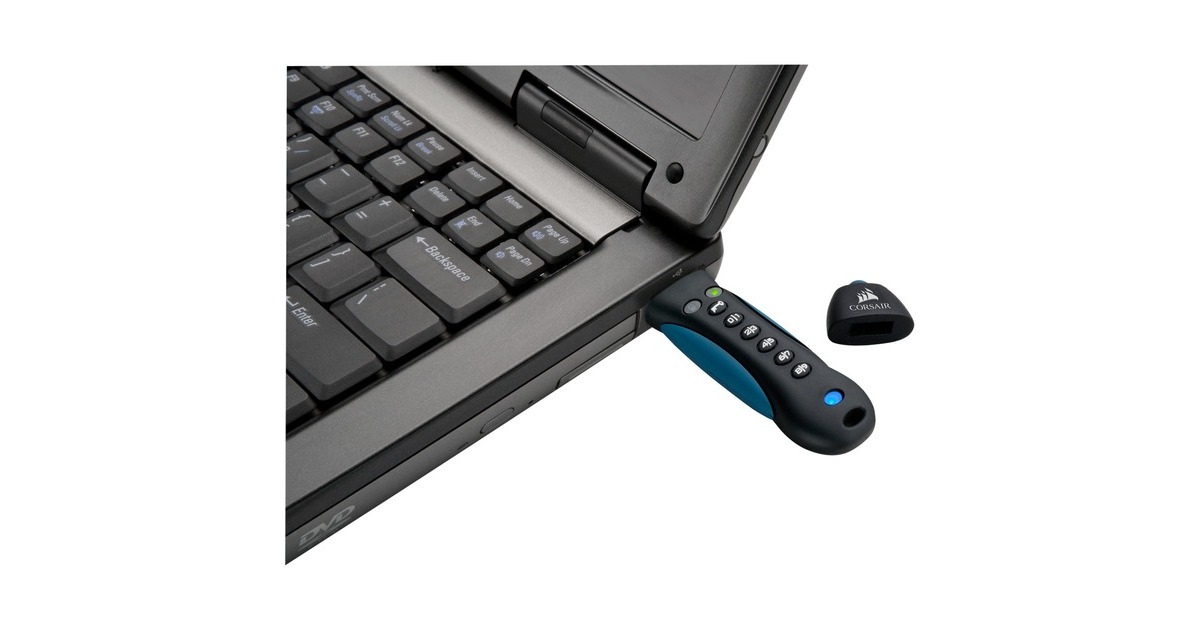 CorsairFlash Padlock 3 128GB Secure USB 3.0 Flash Drive usb-stick  (Zwart/blauw, CMFPLA3B-128GB)