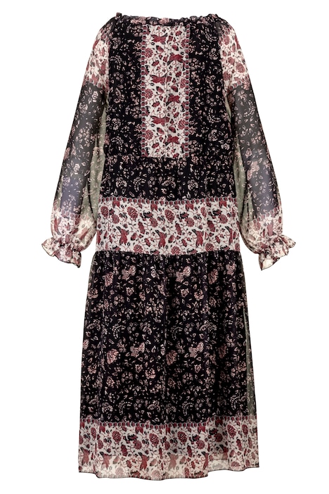 Maxikleid, Mustermix, Rundhals mit Schlitz