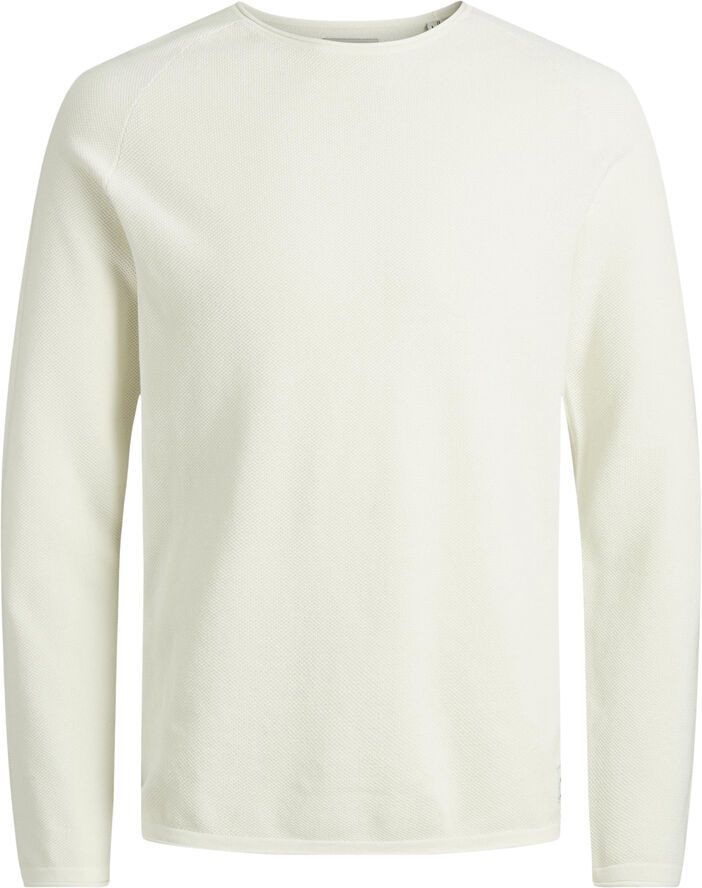 Jack & Jones JJEHILL KNIT CREW NECK NOOS Cloud dancer
