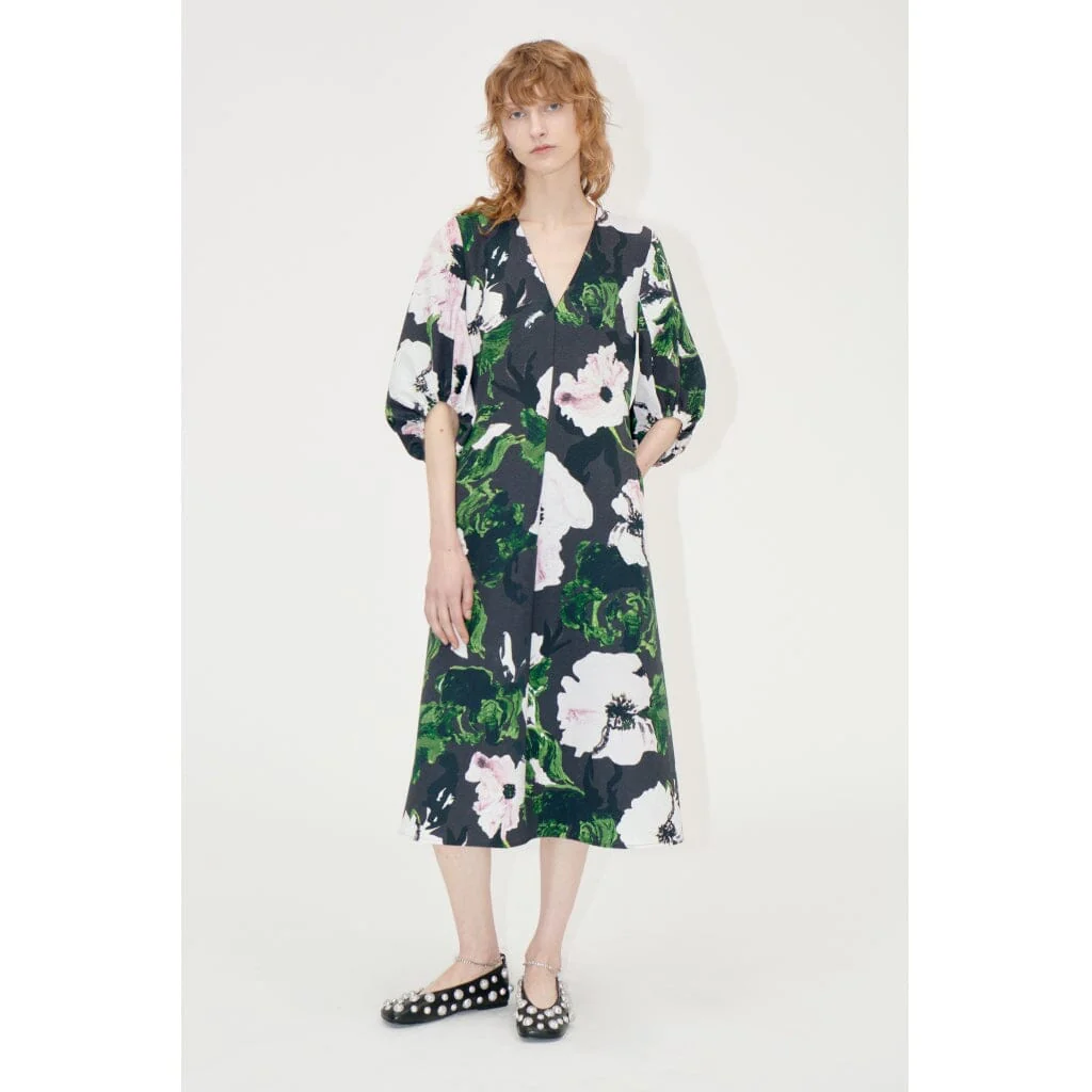 Stine Goya 3/4 Volume Sleeves Midi Dress, 2259 Structure Stretch