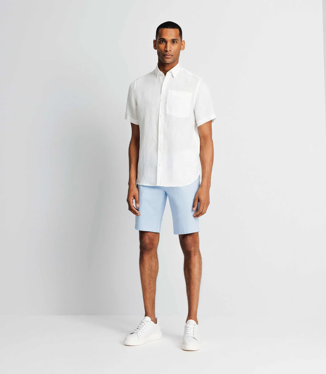 Chemise casual en lin blanche