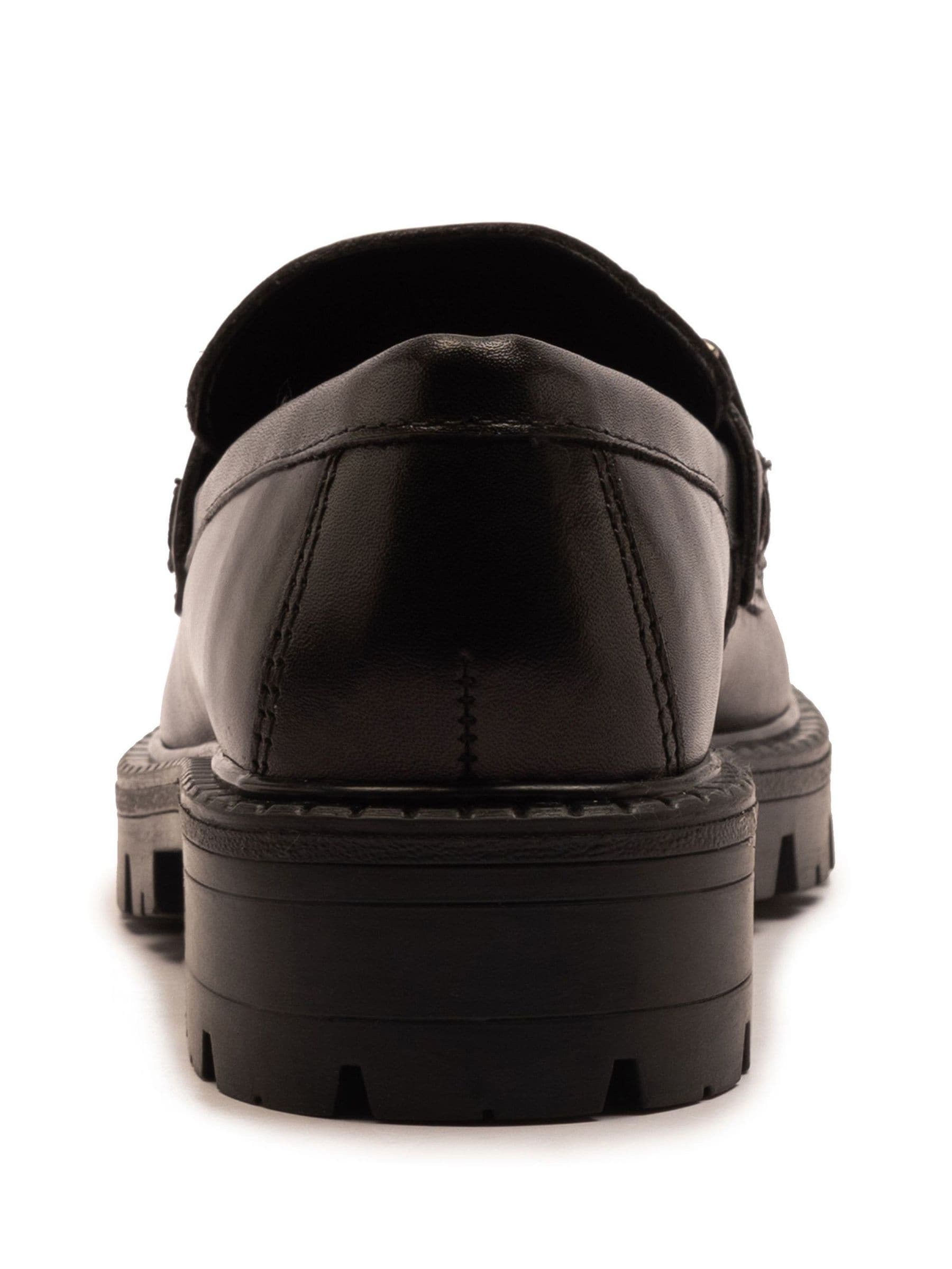 Off The Hook Lara Leather Metallic Detail Chunky Sole Loafers