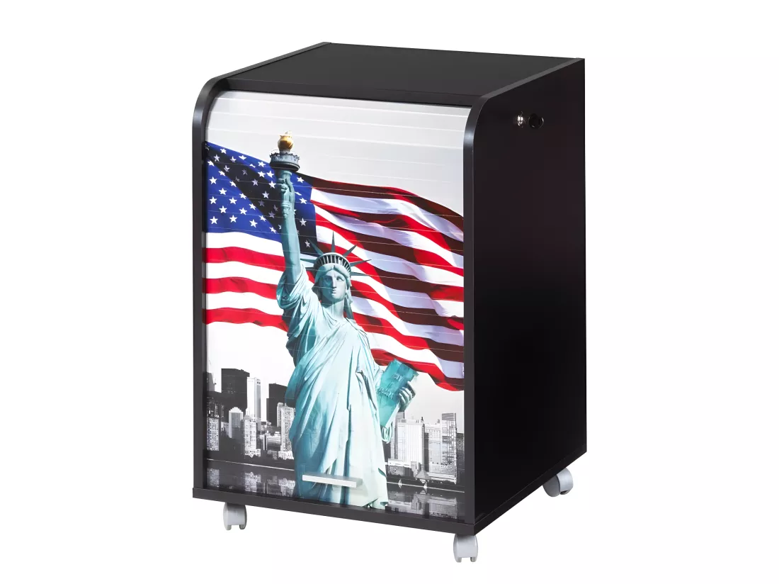 Caisson de Bureau Noir Sur Roulettes - Coloris: Liberté 505