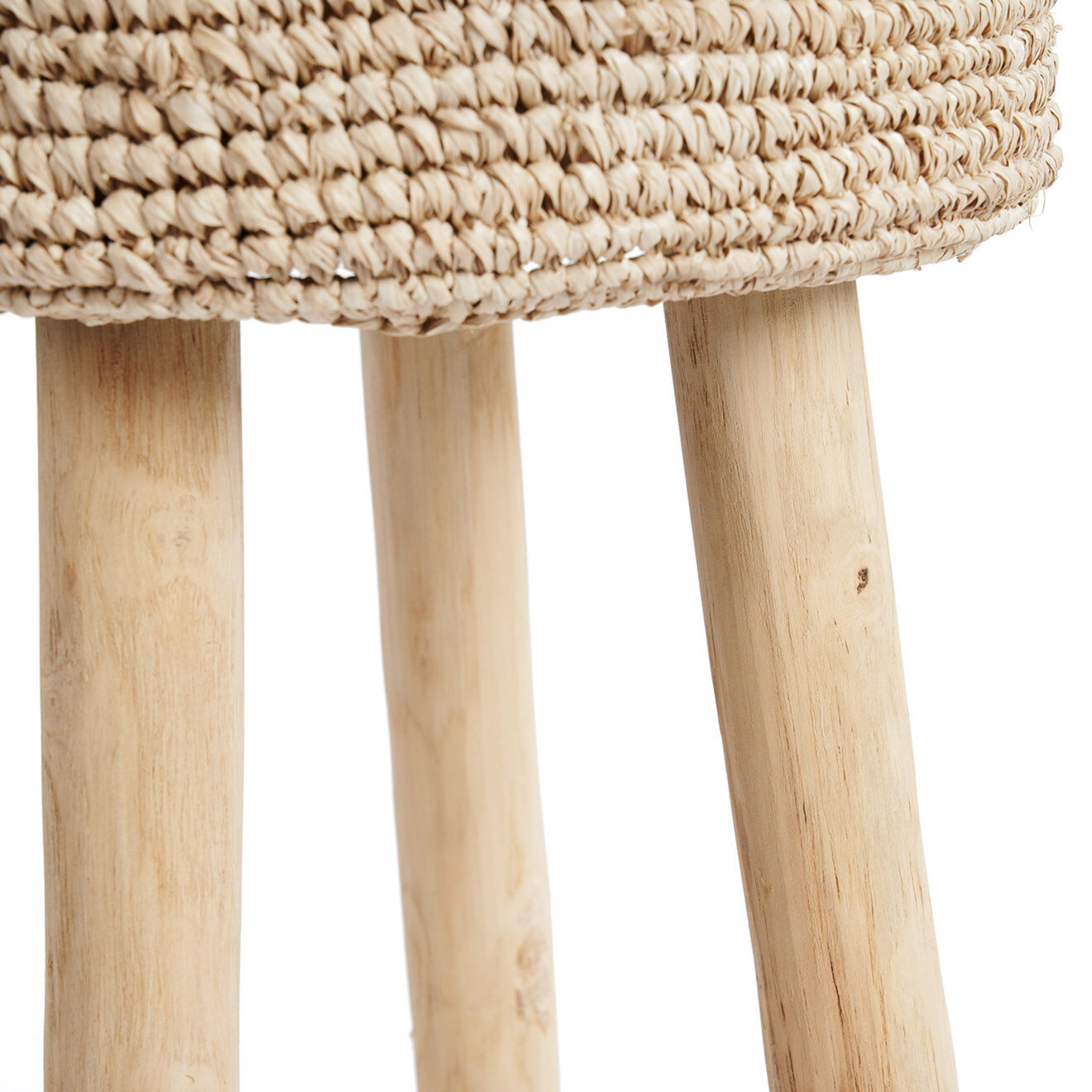 Bazar Bizar Tabouret de bar Raffia naturelle - 35x35x75 cm