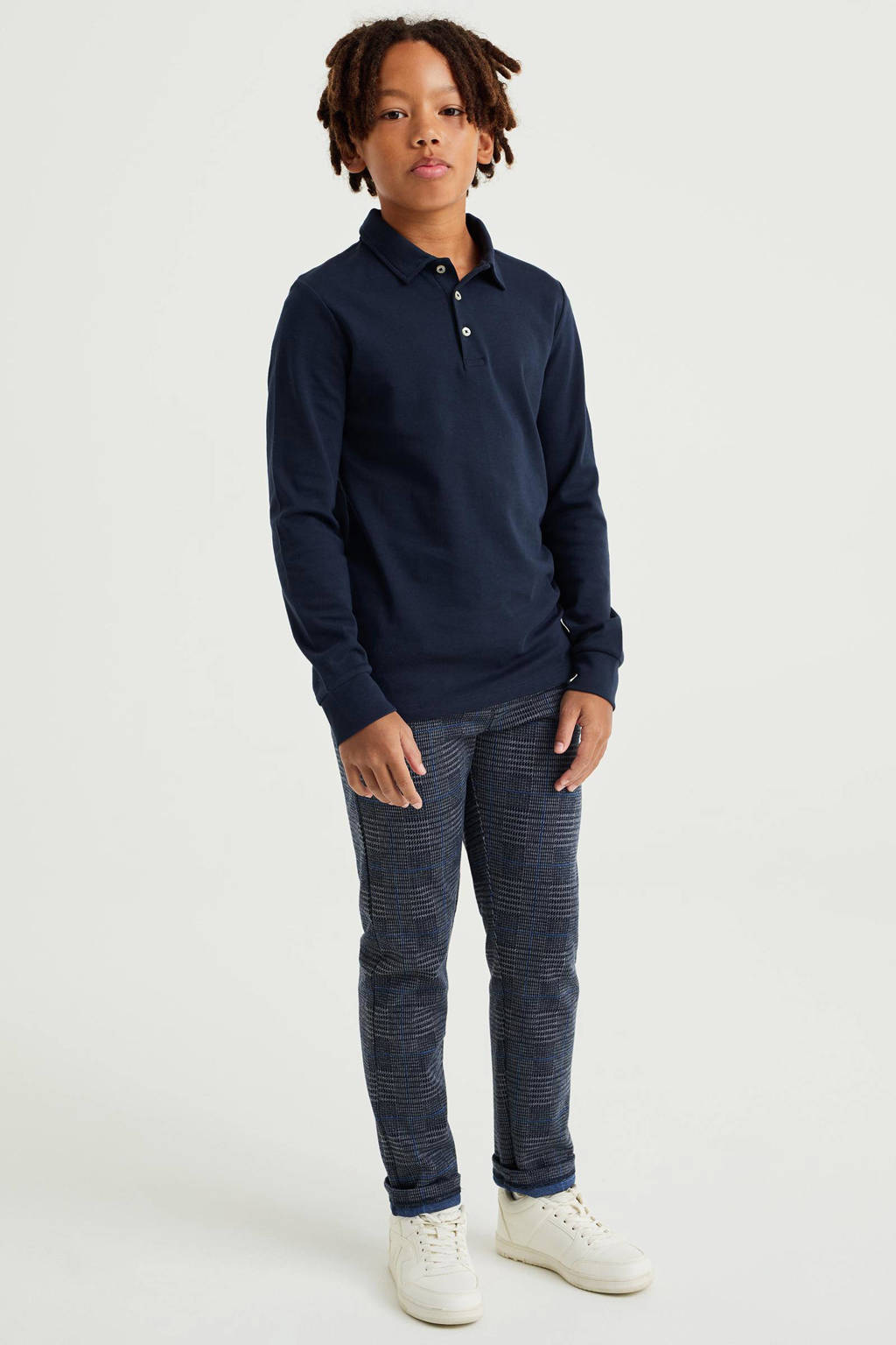 WE Fashion polo donkerblauw