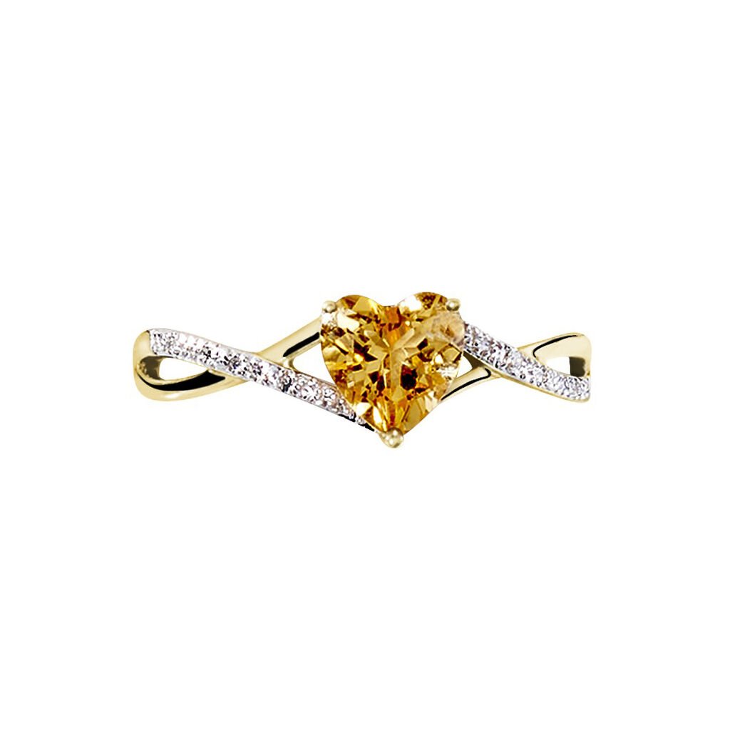 Bague Clothilde Or Jaune Citrine Et Oxyde
