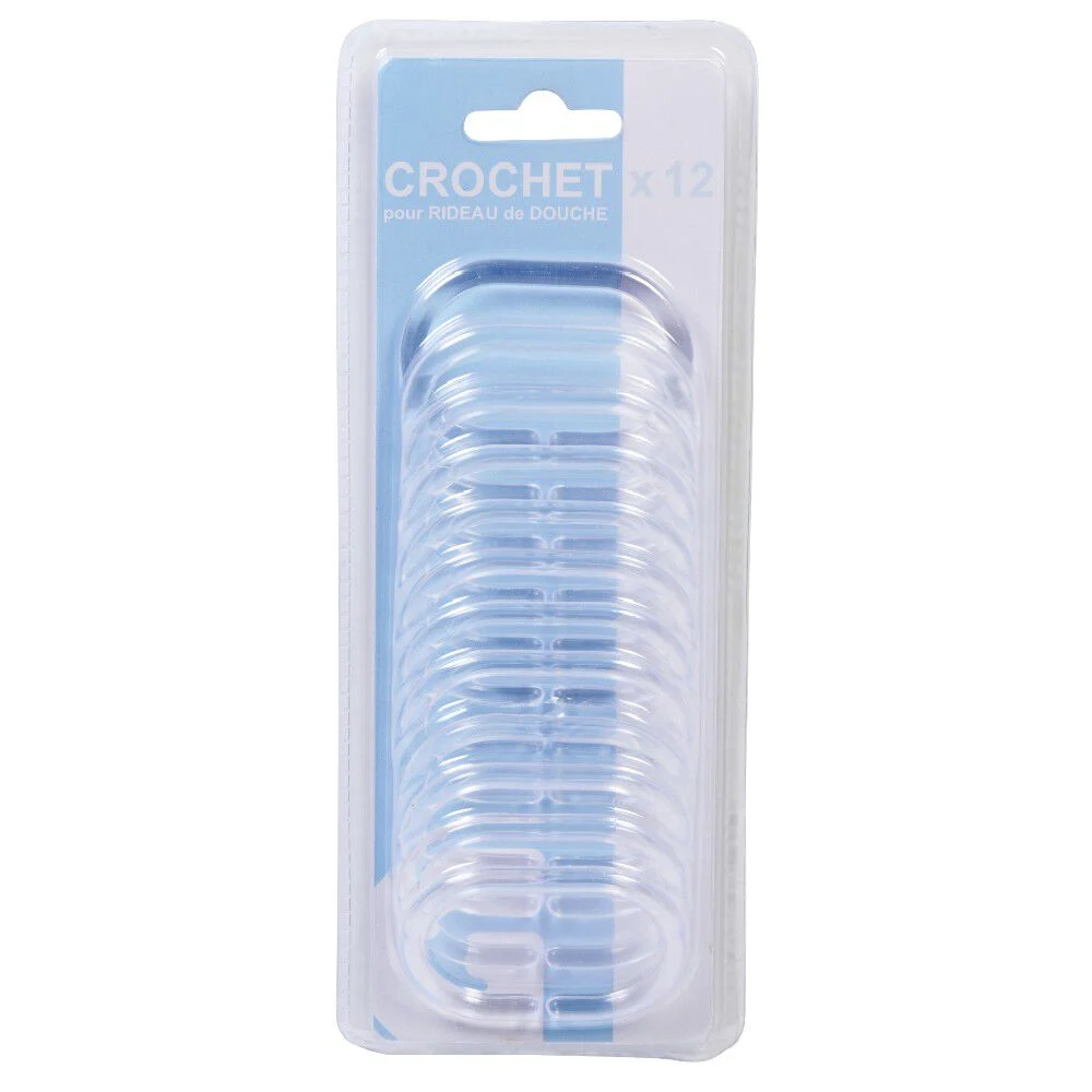 Anneau de douche transparent ovale x12