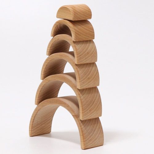 Grimm's regenboog stapeltoren naturel - 6 bogen 10,5 cm