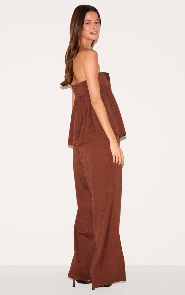 Chocolat Combinaison Bustier À Détail Péplum