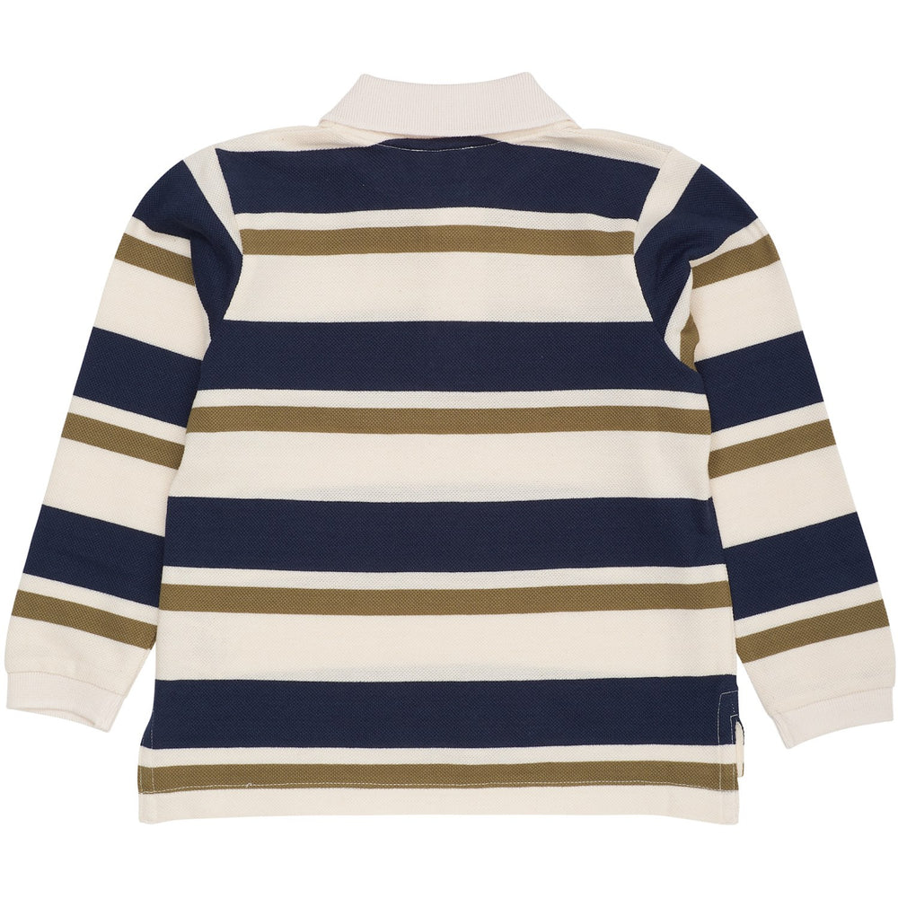 Køb COPENHAGEN COLORS Green Combi Striped Pique Polo Bluse