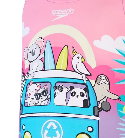 Speedo Bådedragt - Digital Printed - Pink/Lilla/Bl?