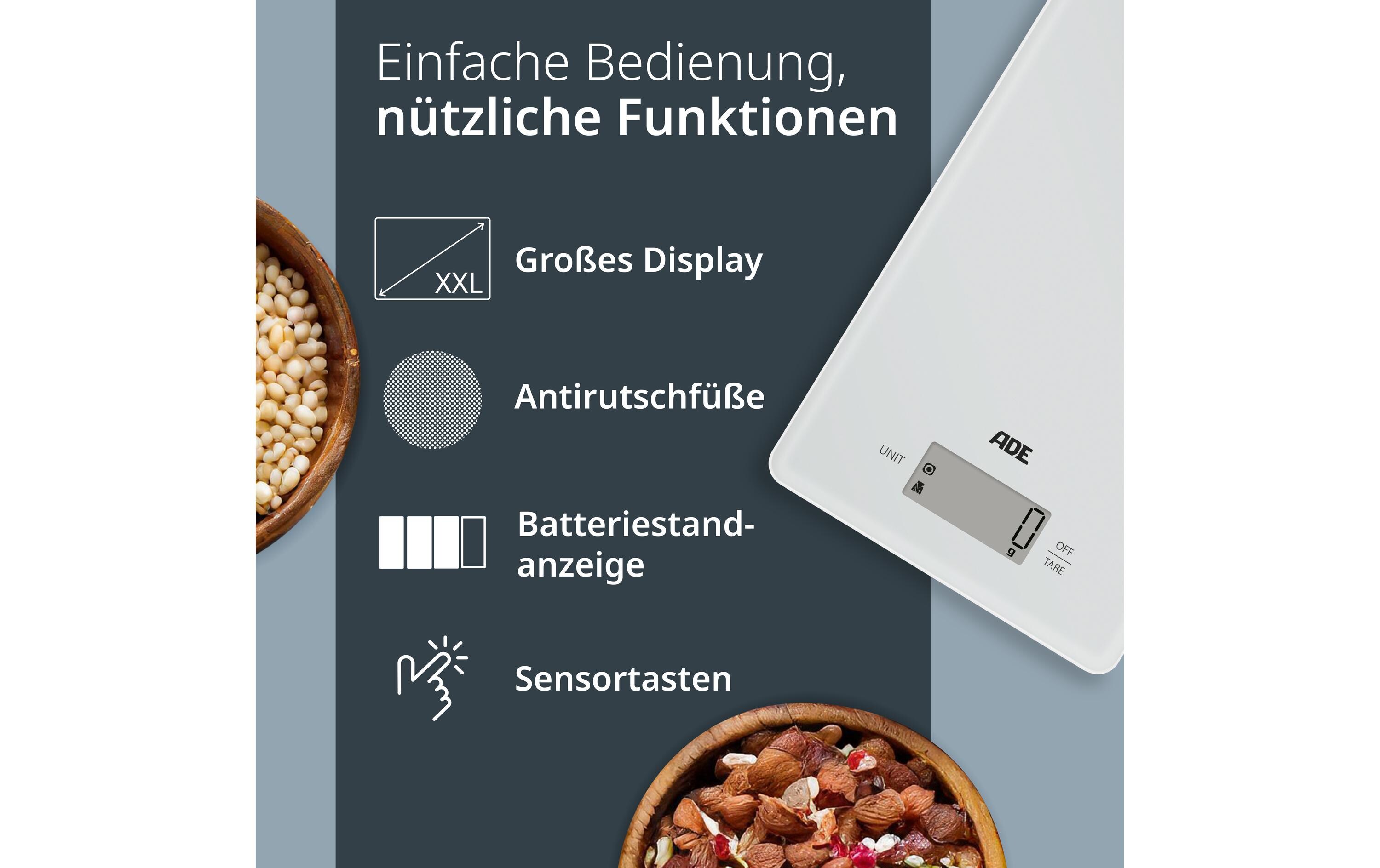Küchenwaage Julia HellgrauDigitale Küchenwaage