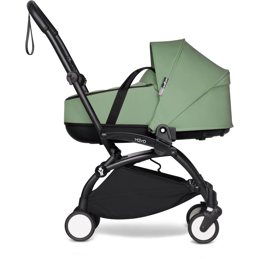 BABYZEN Kinderwagen YOYO2 0+ Black mit Liegewanne Peppermint