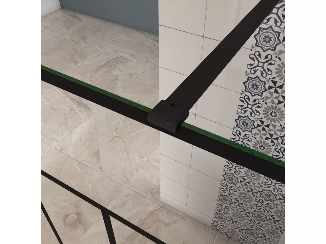 AICA paroi de douche 120x200cm,avec une barre de fixation 90cm,en 8mm verre anticalcaire,Paroi douche italienne,Conception et intimité