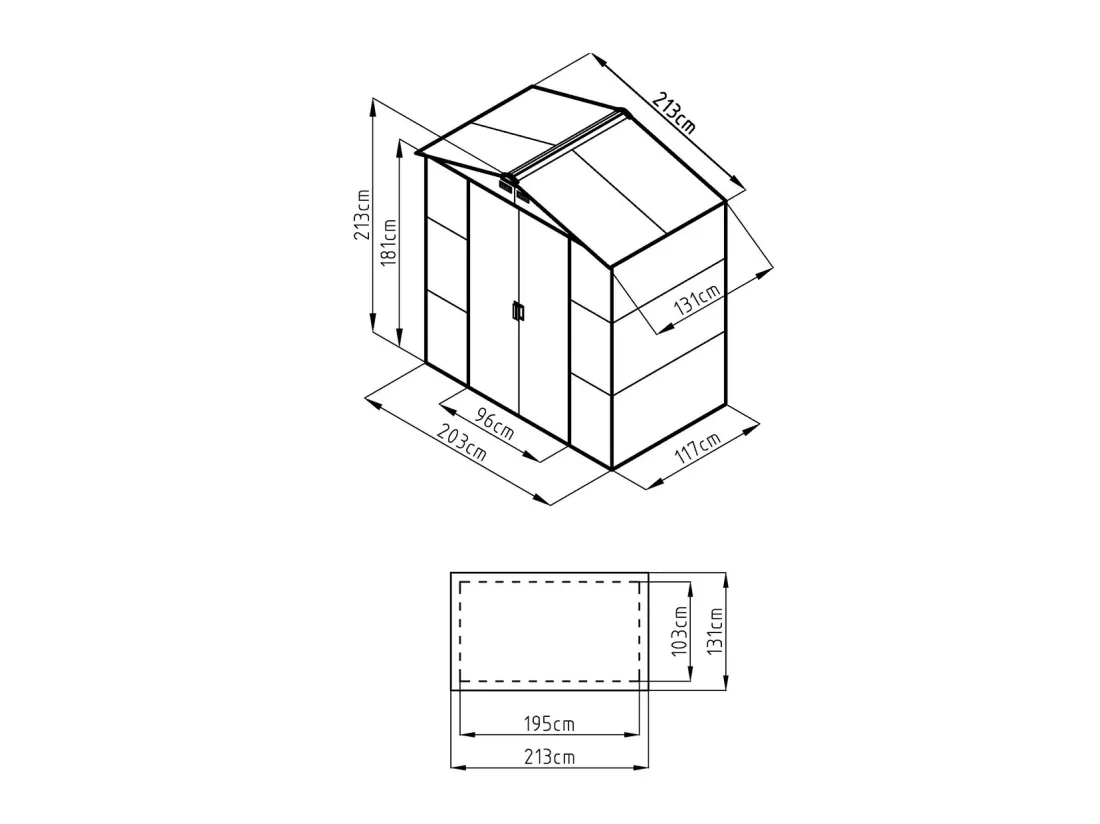 Abri de jardin métal en acier galvanisé effet bois gris 2,79 m² - ADELMO