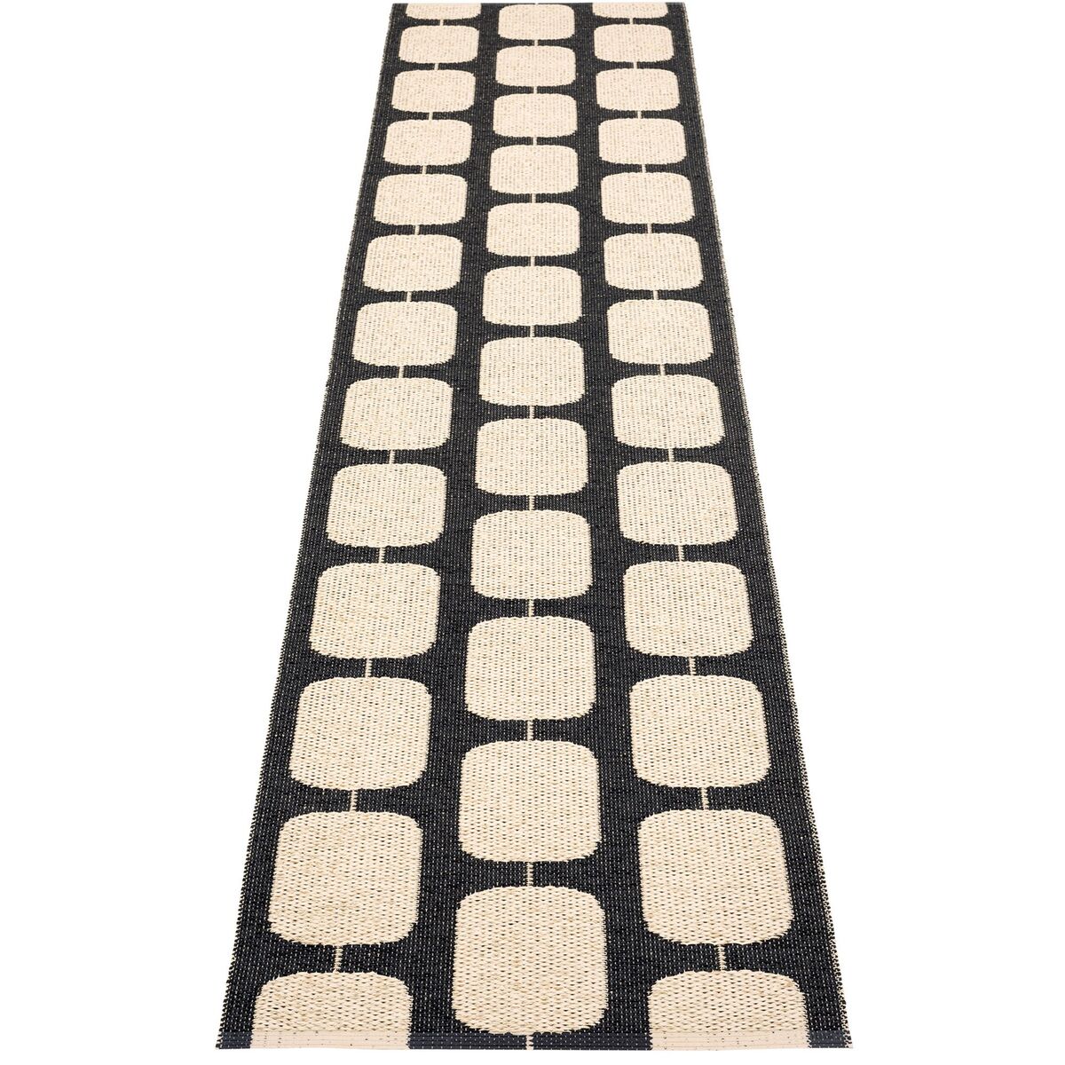 Gulvteppe Sten, 70 x 300 cm., black/cream