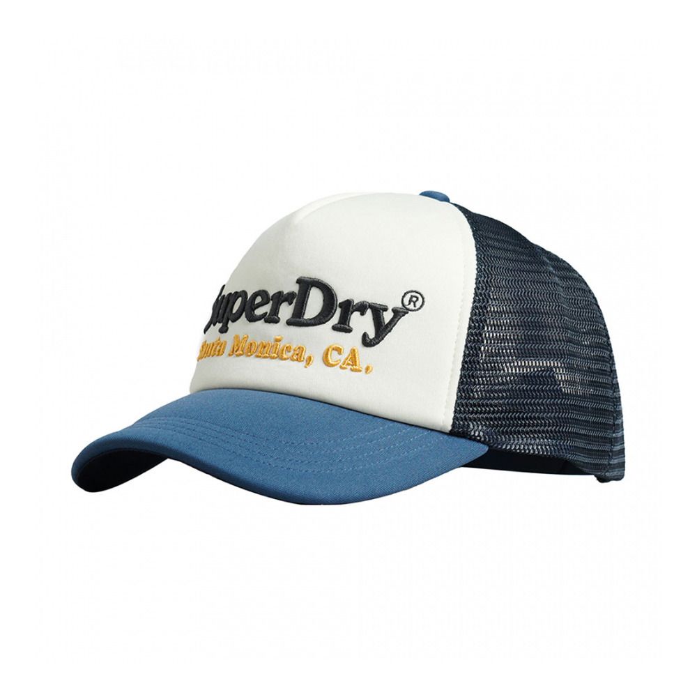 Superdry VINTAGE TRUCKER - Casquette off white/blue bottle