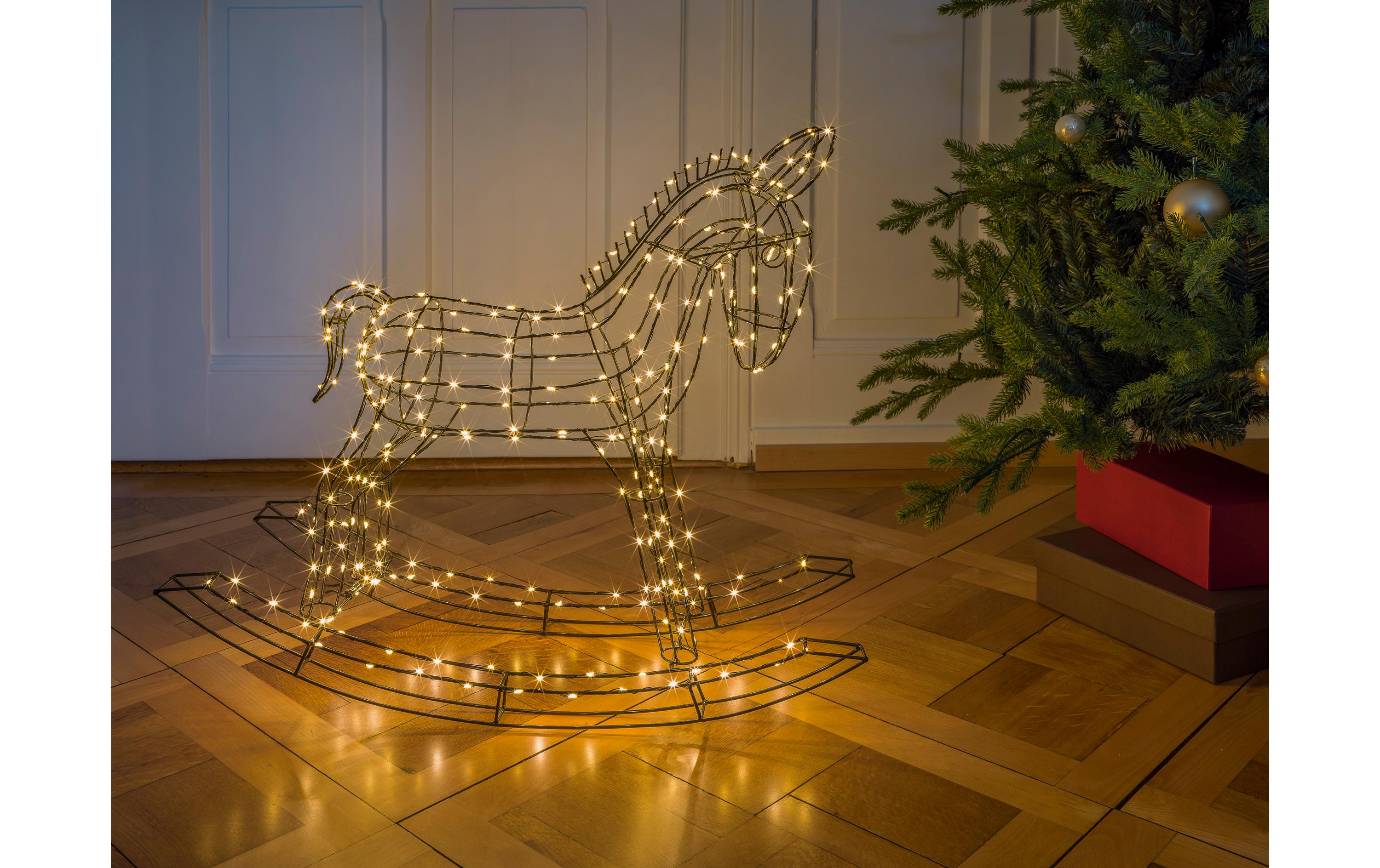 LED-Figur Pferd, 65 cm, Schwarz<br>LED Weihnachtsdekoration