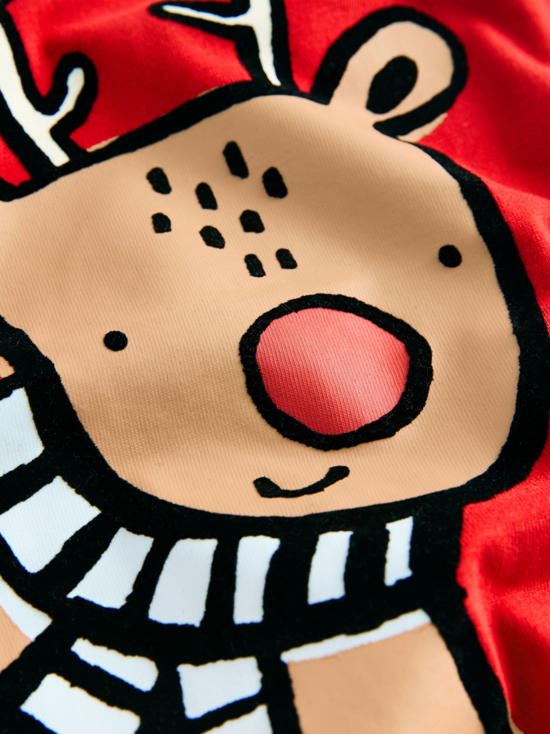Rood rendier - Enkele kerstpyjama (9mnd-10jr)