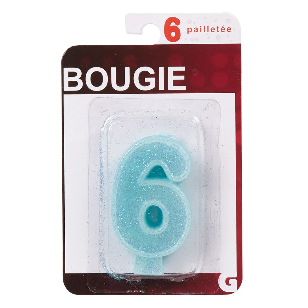 Bougie anniversaire chiffre 6