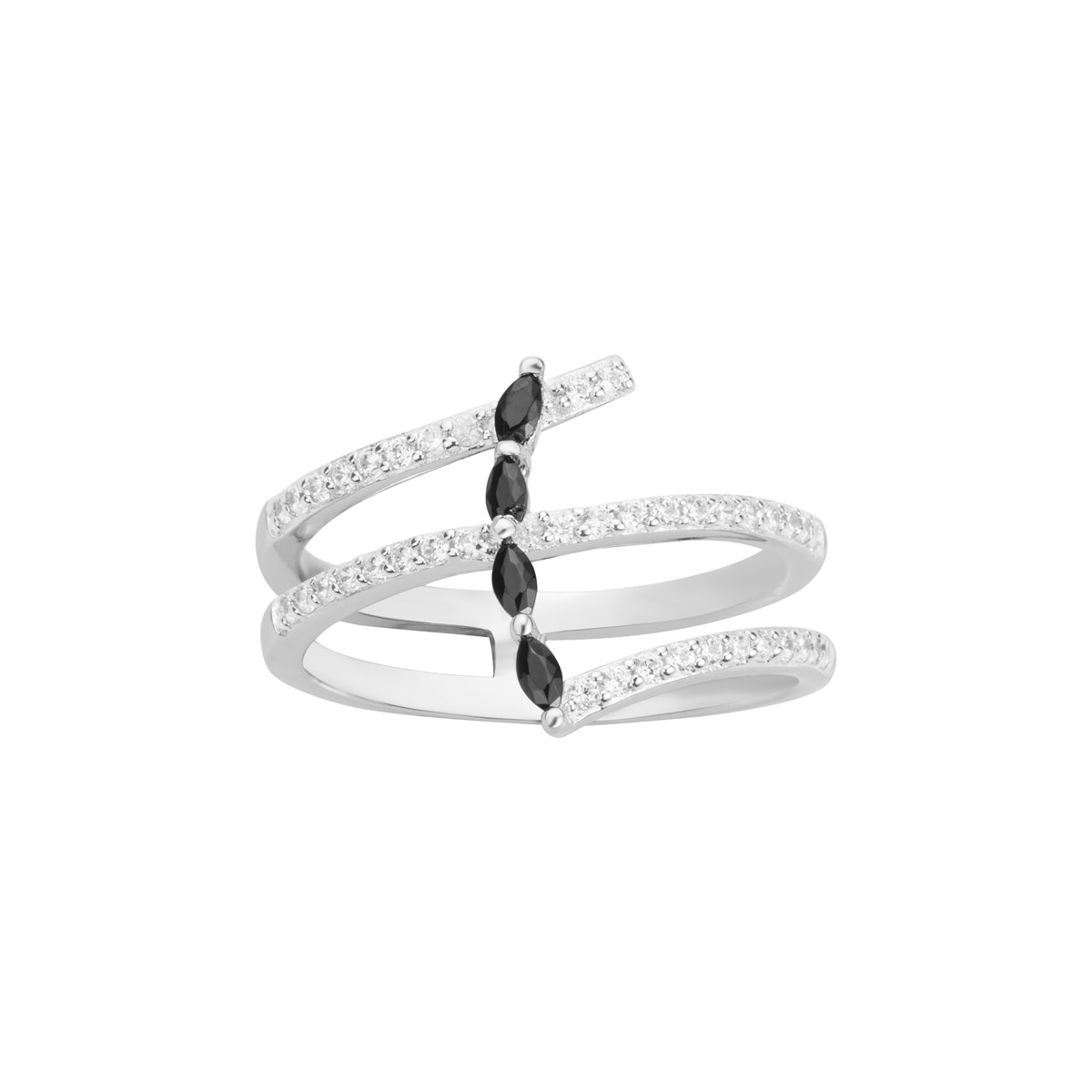 Bague en Argent avec oxyde de zirconium noir