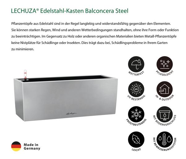 LECHUZA® Edelstahl-Kasten Balconcera Steel,