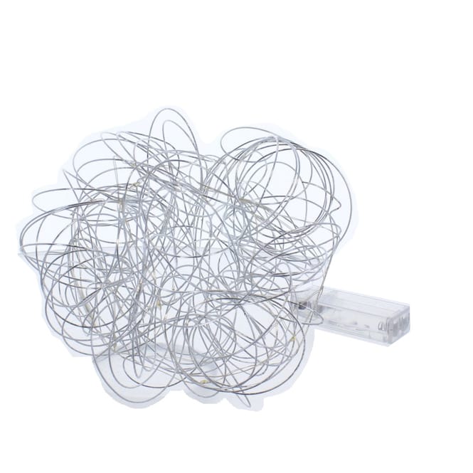 Dekokugel - silber mit LED - aus Metall - 15 cm