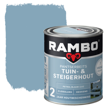 Rambo vintage pantserbeits tuin- en steigerhout dekkend petrol blauw zijdeglans 750 ml