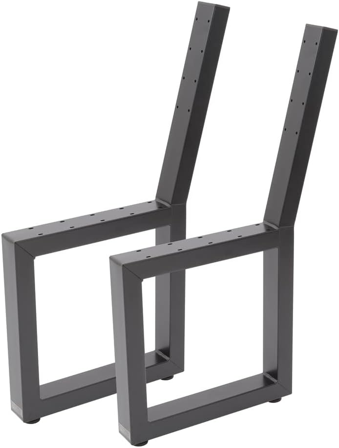 Bankgestell Sitzbank Bank Stuhl Esstisch Sitzecke Metall DIY Gestell Gartenbank (2er-Set, Schwarz matt RAL 9005)