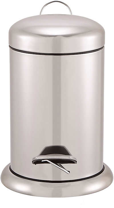 Poubelle de salle de bains ronde 3 litres GoodHome Korana en acier inoxydable coloris argent l.17 x P.23 x H.29,5 cm
