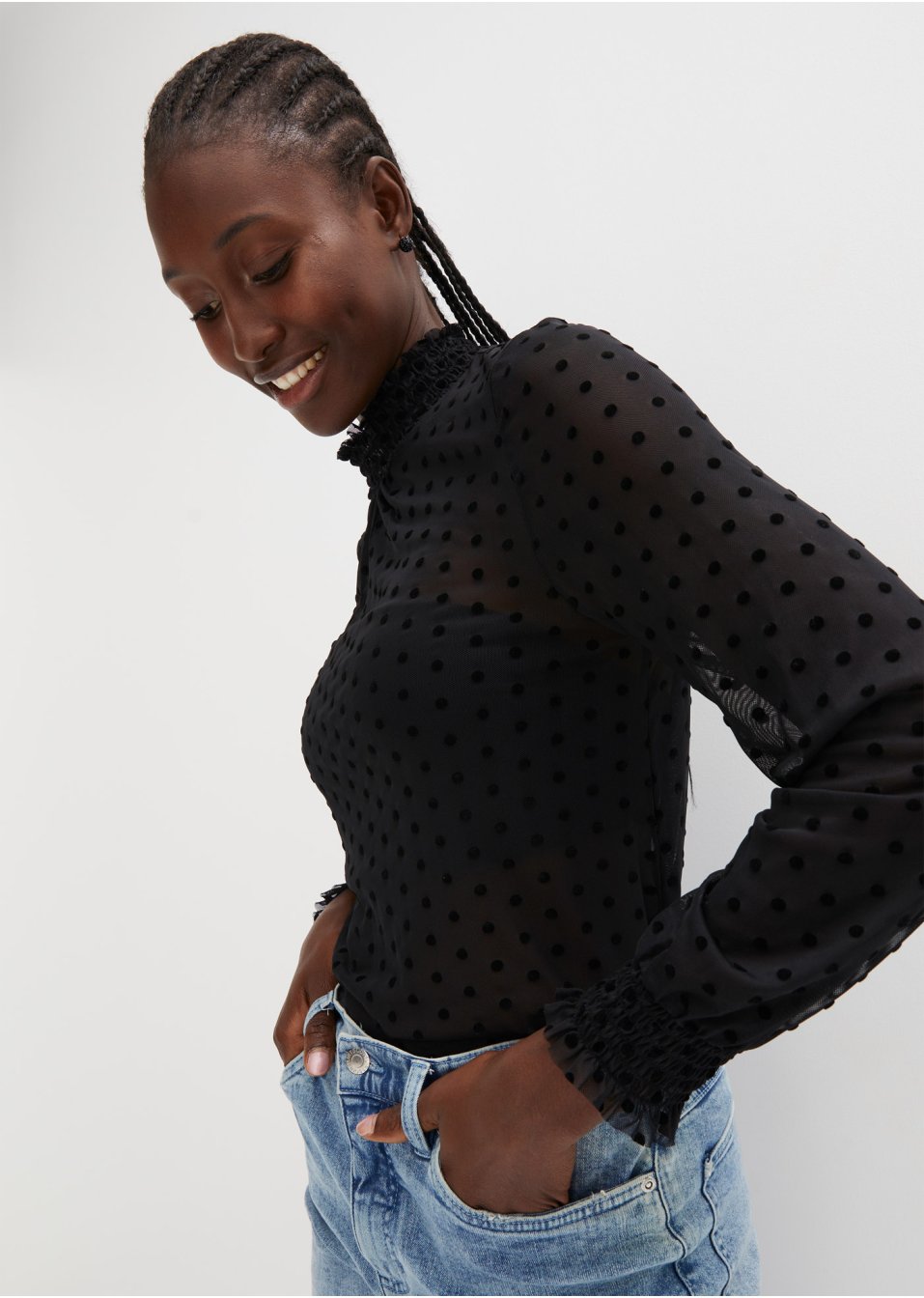 T-shirt en mesh à pois
