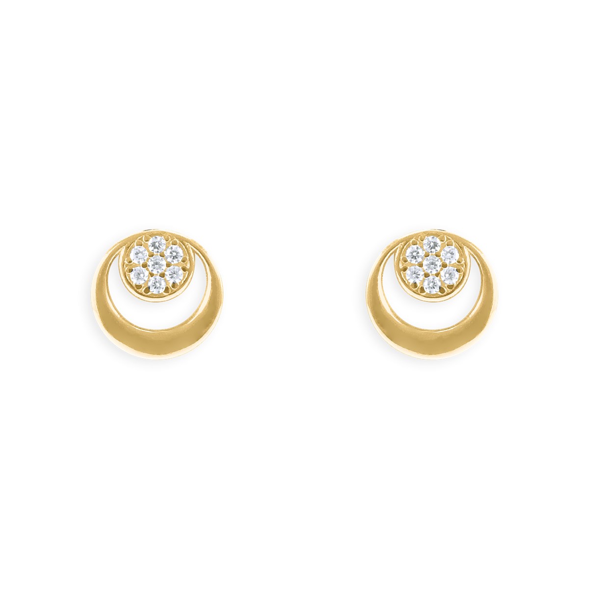 Boucles d'oreilles plaquées or avec oxydes de zirconium