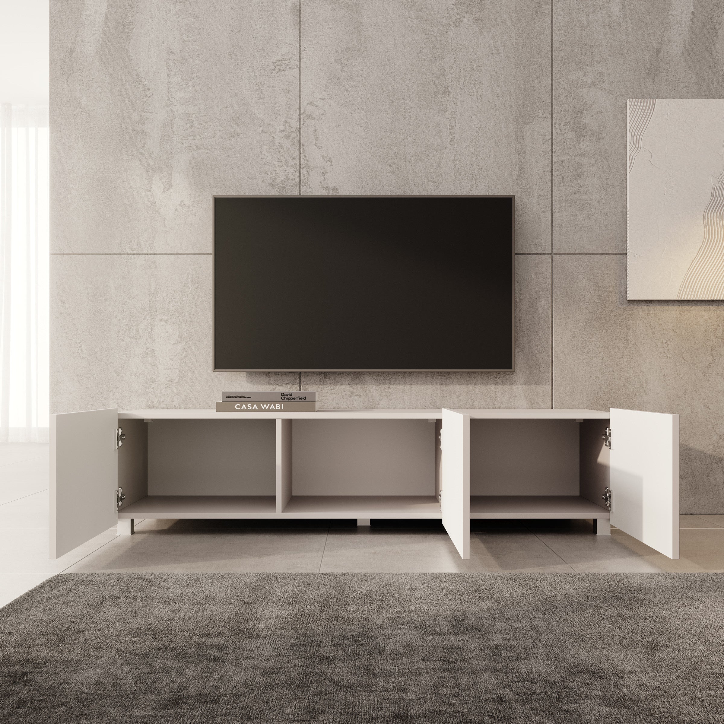 Kenderes - TV-Meubel - Beige - 150x41x38 cm