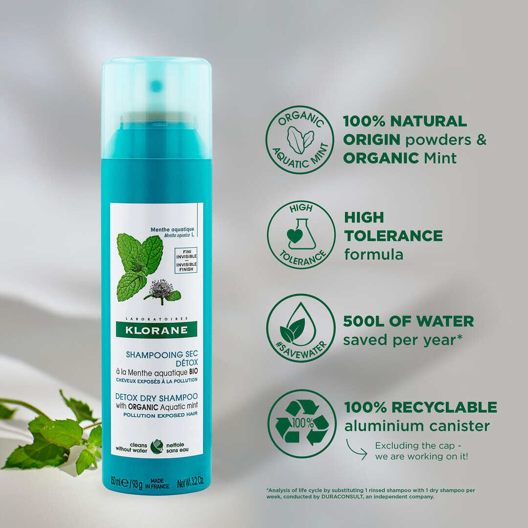 KLORANE  Champô Seco Detox Com Menta - 150ml