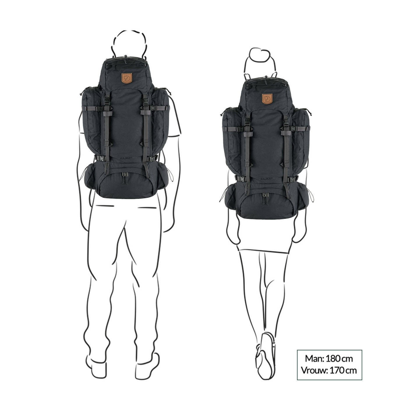 Fjällräven backpack Kajka 65L M/L olijfgroen