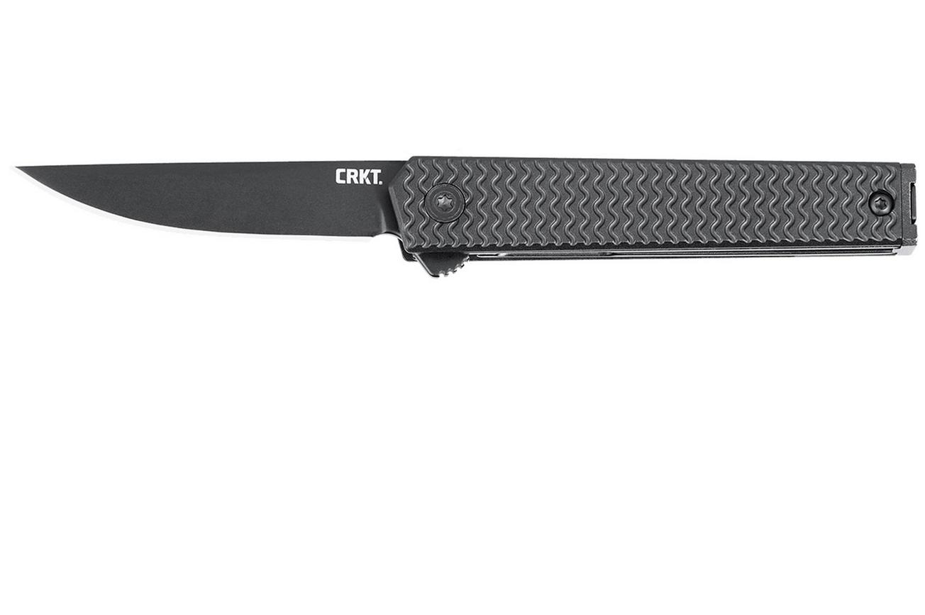 CRKT CEO Microflipper, Drop Point Black 7081D2K Black Aluminum zakmes, Richard Rogers design