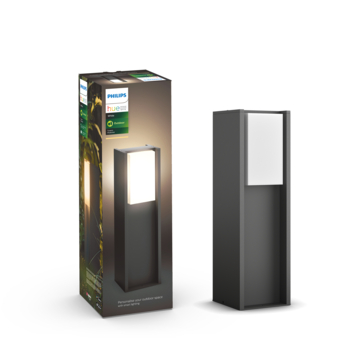 Philips Hue sokkellamp Turaco antraciet - warmwit licht 9W - laag