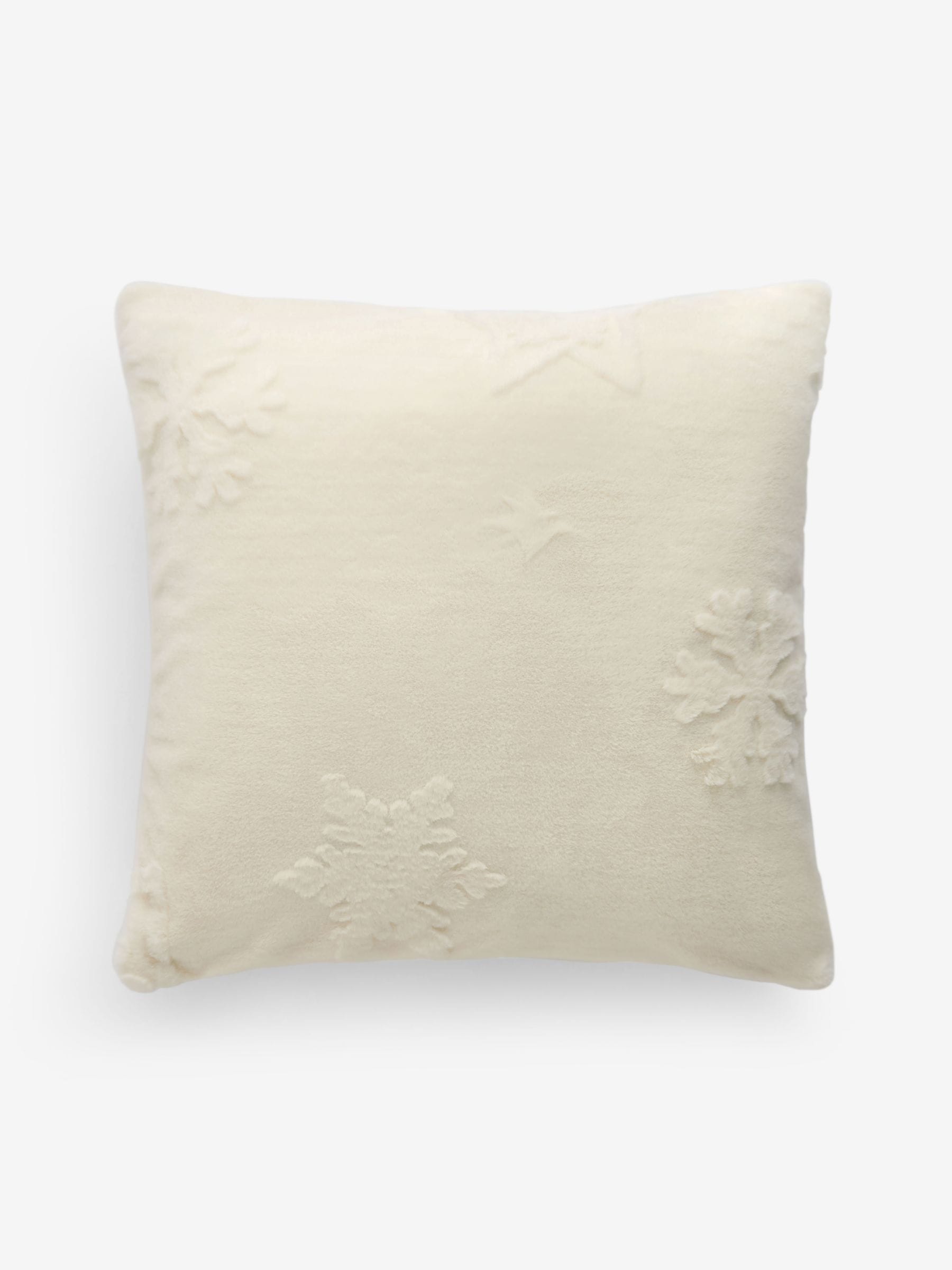 Christmas 50 x 50cm Carved Faux Fur Snowflake Cushion