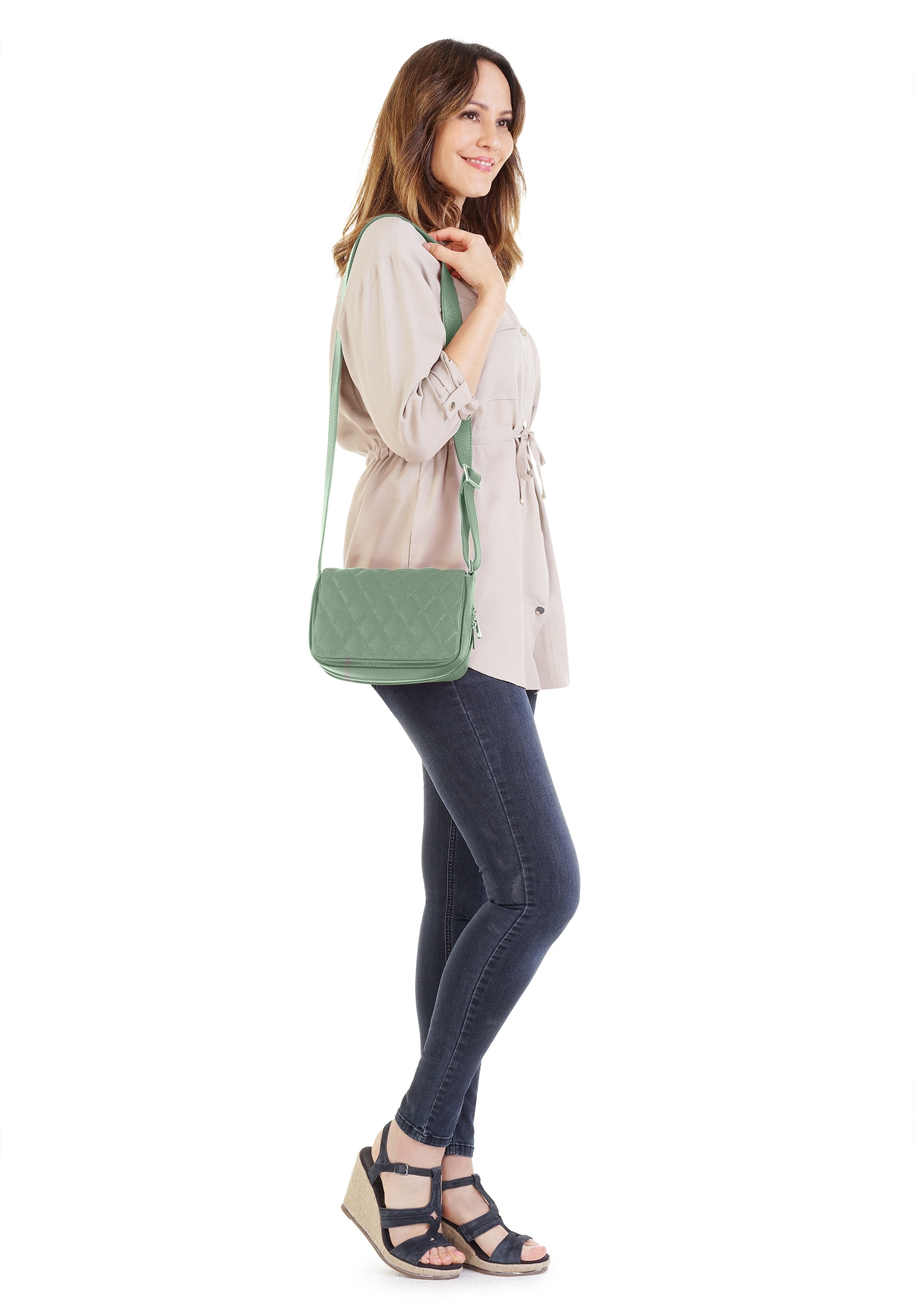 Cluty Henkeltasche echt Leder, Made in Italy