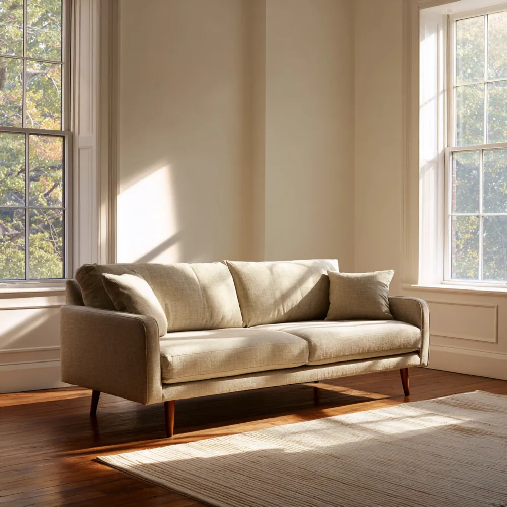2-Sitzer-Sofa Leinen 180x85x75 cm - Beige - Modernes Design