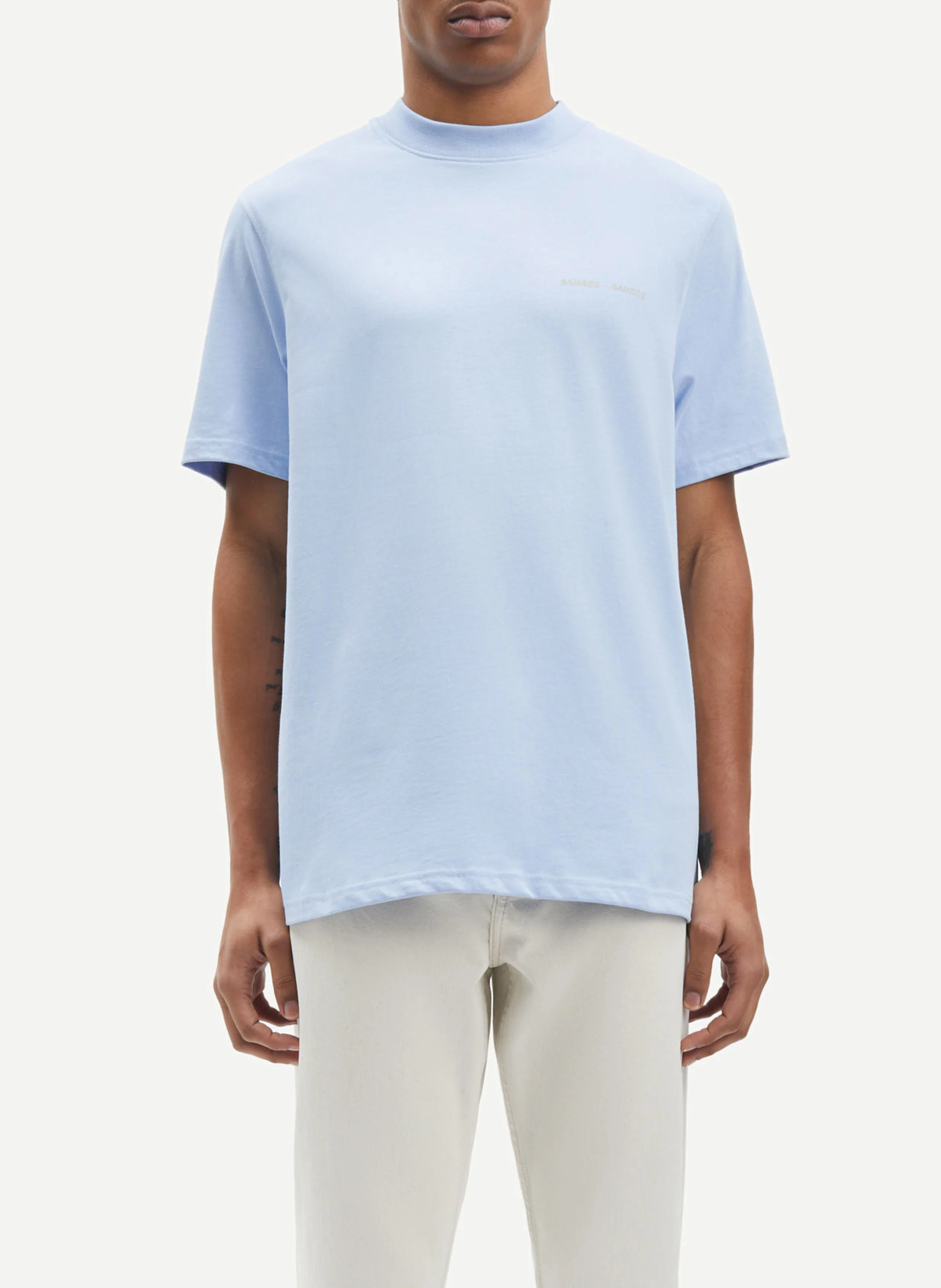 NORSBRO - Tee-shirt col montant regular-fit en coton bio| Bleu