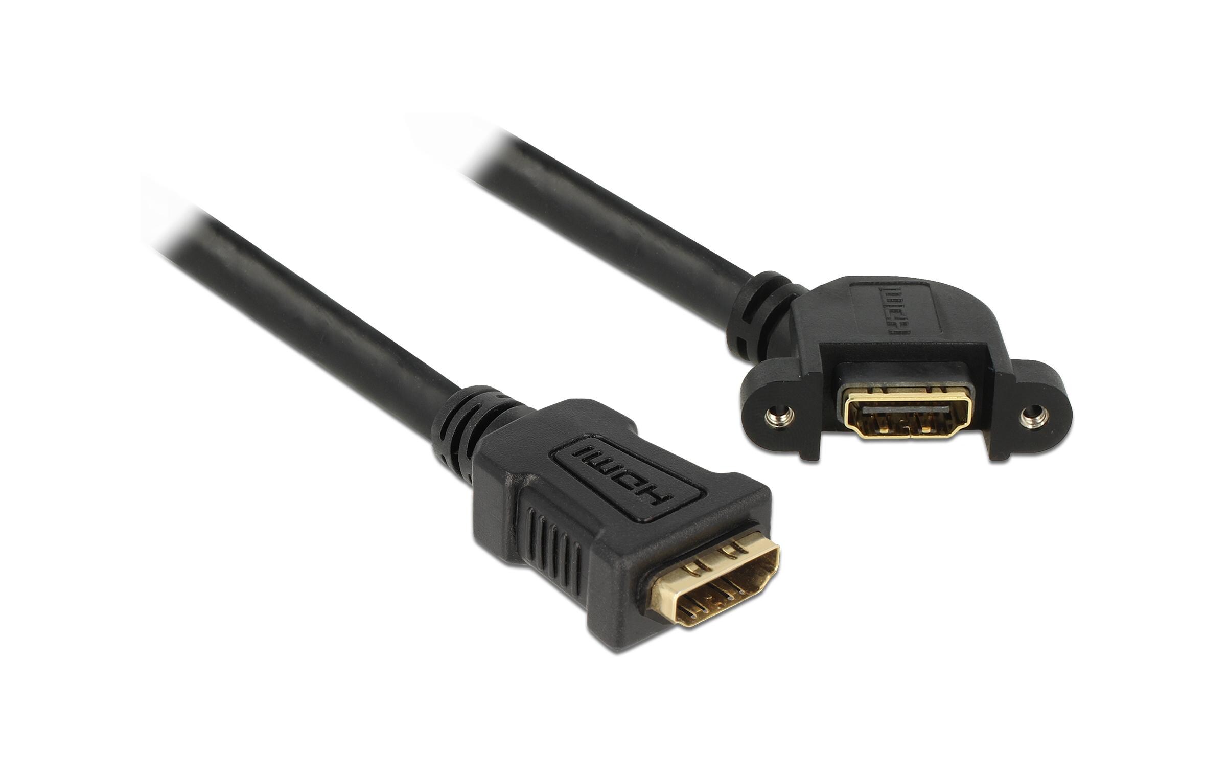 Verlängerungskabel zum Einbau HDMI - HDMI, 0.25 mDelock Kabel HDMI A Buchse > HDMI A Buchse zum Einbau 110° gewinkelt 25 cm